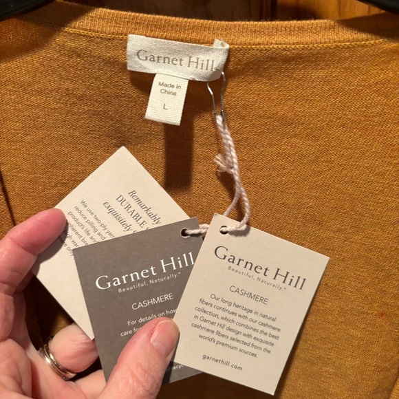 Garnet Hill Tie Front Cashmere Sweater Large NWT - Picture 4 of 7